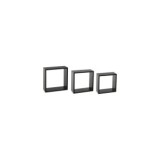 TRIPLE CUBO RECTO MDF 30-27-24CM NEGRO PARED