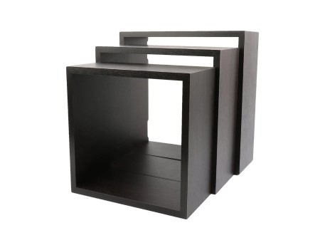 TRIPLE CUBO RECTO MDF 30-27-24CM NEGRO PARED