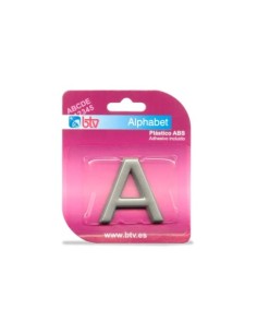 LETRA ADHESIVA A ABS PLATA 40MM BTV