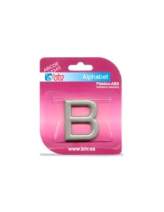 LETRA ADHESIVA B ABS PLATA 40MM BTV