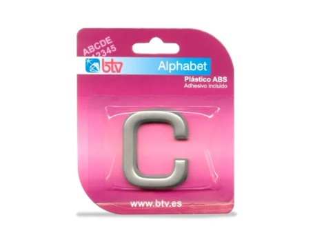 LETRA ADHESIVA C ABS PLATA 40MM BTV
