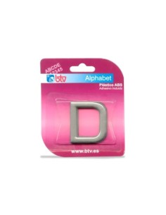 LETRA ADHESIVA D ABS PLATA 40MM BTV