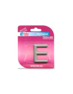 LETRA ADHESIVA E ABS PLATA 40MM BTV