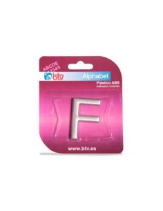 LETRA F ADHESIVA ABS PLATEADA 40MM SEÑALIZACIÓN