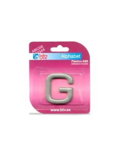 LETRA G ADHESIVA ABS PLATEADA 40MM SEÑALIZACIÓN