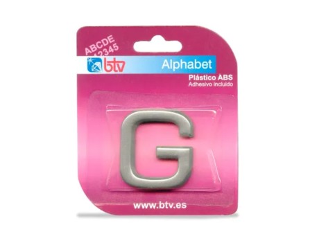 LETRA G ADHESIVA ABS PLATEADA 40MM SEÑALIZACIÓN