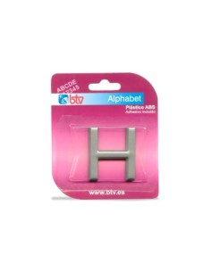 LETRA H ADHESIVA ABS PLATEADA 40MM SEÑALIZACIÓN