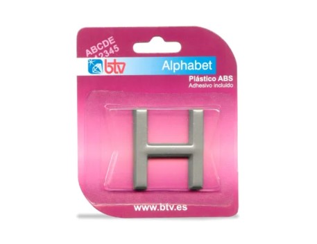LETRA H ADHESIVA ABS PLATEADA 40MM SEÑALIZACIÓN