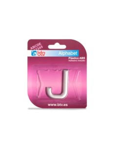LETRA J ADHESIVA ABS PLATEADA 40MM SEÑALIZACIÓN