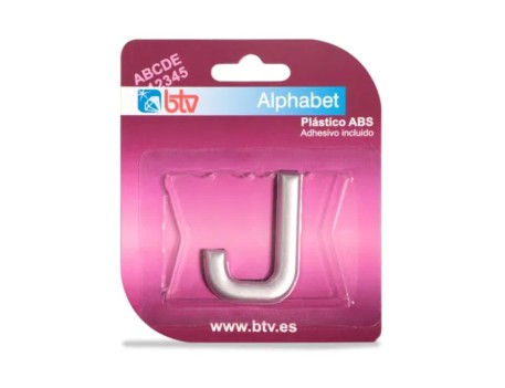 LETRA J ADHESIVA ABS PLATEADA 40MM SEÑALIZACIÓN