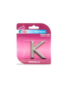 LETRA K ADHESIVA ABS ACABADO PLATA 40MM BTV