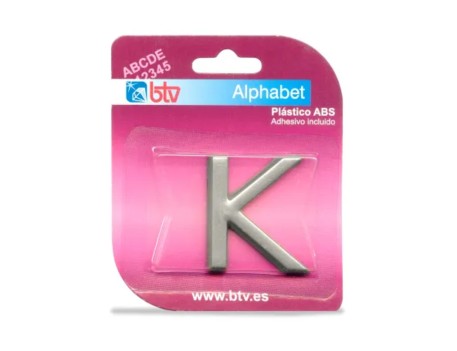 LETRA K ADHESIVA ABS ACABADO PLATA 40MM BTV