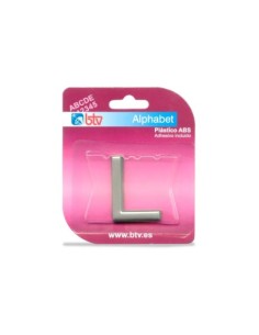 LETRA L ADHESIVA ABS ACABADO PLATA 40MM BTV