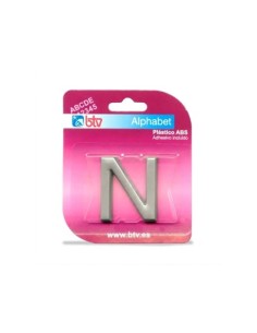 LETRA N ADHESIVA ABS ACABADO PLATA 40MM BTV