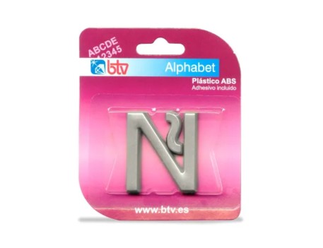 LETRA Ñ ADHESIVA ABS ACABADO PLATA 40MM BTV
