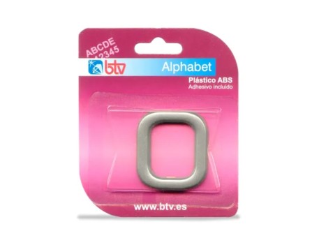 LETRA O ADHESIVA ABS PLATEADA 40MM SEÑALIZACIÓN