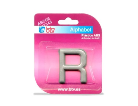 LETRA R ADHESIVA ABS PLATEADA 40MM SEÑALIZACIÓN