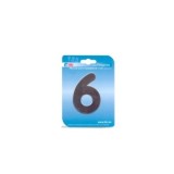 PLACA NÚMERO 6 ACERO INOXIDABLE 8.5CM BTV