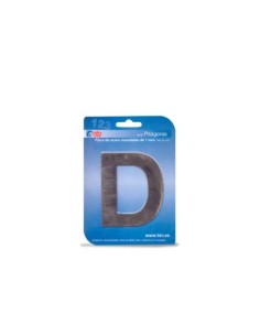 PLACA LETRA D ACERO INOXIDABLE 8.5CM BTV