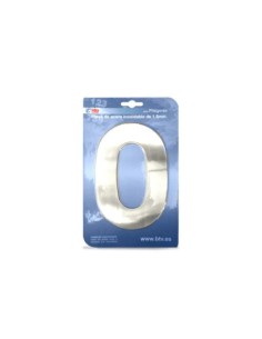 PLACA NÚMERO 0 ACERO INOXIDABLE 15.5CM BTV