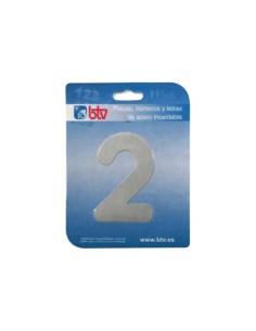 PLACA NÚMERO 2 ACERO INOXIDABLE 15.5CM BTV
