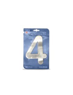 PLACA NÚMERO 4 ACERO INOXIDABLE 15,5CM BTV