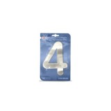 PLACA NÚMERO 4 ACERO INOXIDABLE 15,5CM BTV