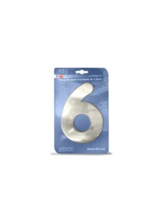 PLACA NÚMERO 6 ACERO INOXIDABLE 15,5CM BTV