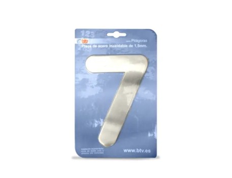 PLACA NÚMERO 7 ACERO INOXIDABLE 15,5CM BTV