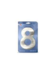 PLACA NÚMERO 8 ACERO INOXIDABLE 15,5CM BTV