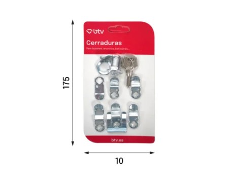 KIT CERRADURA Nº1 CROMADO PARA BUZONES BTV