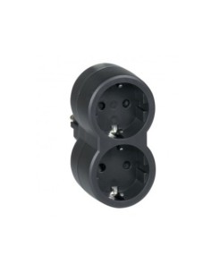 ADAPTADOR FRONTAL 2 TOMAS 2P+T NEGRO LEGRAND