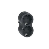 ADAPTADOR FRONTAL 2 TOMAS 2P+T NEGRO LEGRAND
