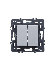 DOBLE CONMUTADOR EMPOTRAR ALUMINIO VALENA NEXT