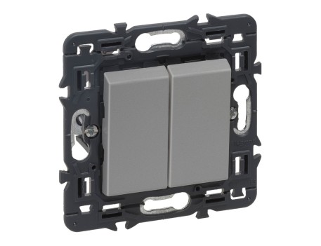 DOBLE CONMUTADOR EMPOTRAR ALUMINIO VALENA NEXT