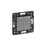 DOBLE CONMUTADOR EMPOTRAR ALUMINIO VALENA NEXT