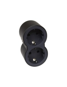 ADAPTADOR DOBLE 2X2P+T 16A FRONTAL NEGRO LEGRAND