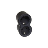 ADAPTADOR DOBLE 2X2P+T 16A FRONTAL NEGRO LEGRAND