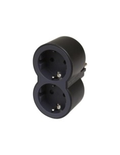 ADAPTADOR DOBLE 2X2P+T 16A FRONTAL NEGRO LEGRAND 2