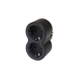 ADAPTADOR DOBLE 2X2P+T 16A FRONTAL NEGRO LEGRAND