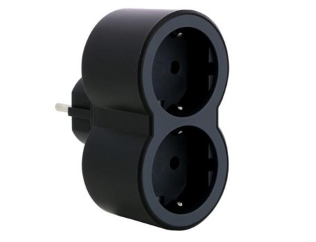 ADAPTADOR DOBLE 2X2P+T 16A FRONTAL NEGRO LEGRAND