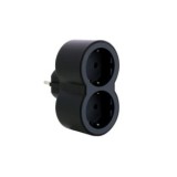 ADAPTADOR DOBLE 2X2P+T 16A FRONTAL NEGRO LEGRAND