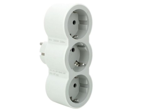 ADAPTADOR TRIPLE 3X2P+T 16A FRONTAL BLANCO LEGRAND