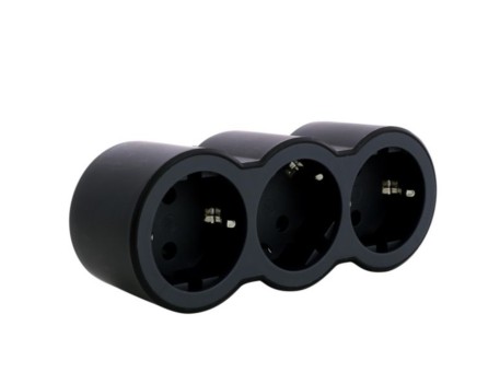 ADAPTADOR TRIPLE 3X2P+T 16A FRONTAL NEGRO LEGRAND