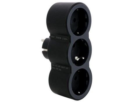 ADAPTADOR TRIPLE 3X2P+T 16A FRONTAL NEGRO LEGRAND