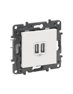 CARGADOR DOBLE USB BLANCO PARA MECANISMOS 2