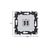 CARGADOR DOBLE USB BLANCO PARA MECANISMOS