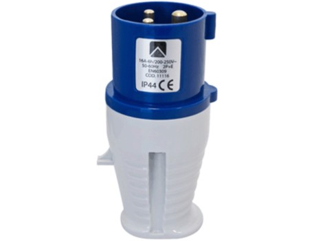 CLAVIJA CETAC 2P+T 16A 250V PROTECCIÓN IP44