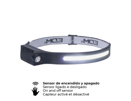 LINTERNA FRONTAL CON SENSOR COB 8W 280LM RECARGABLE