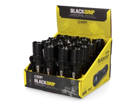 LINTERNA LED TÁCTICA BLACK GRIP CON ZOOM 150LM